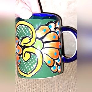 Hand-Painted Talavera Coffee/Tea Mug  Lead Free Vibrant Colors Mex
